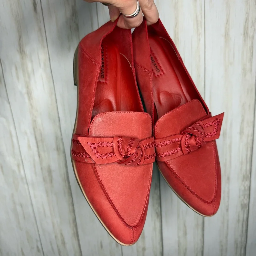 Lucky Brand Leather Red Loafers 10 - Picture 3 of 8